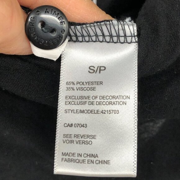Aimee Kestenberg Black & White Letter Contrast Button Down Nightgown size S - Picture 11 of 16
